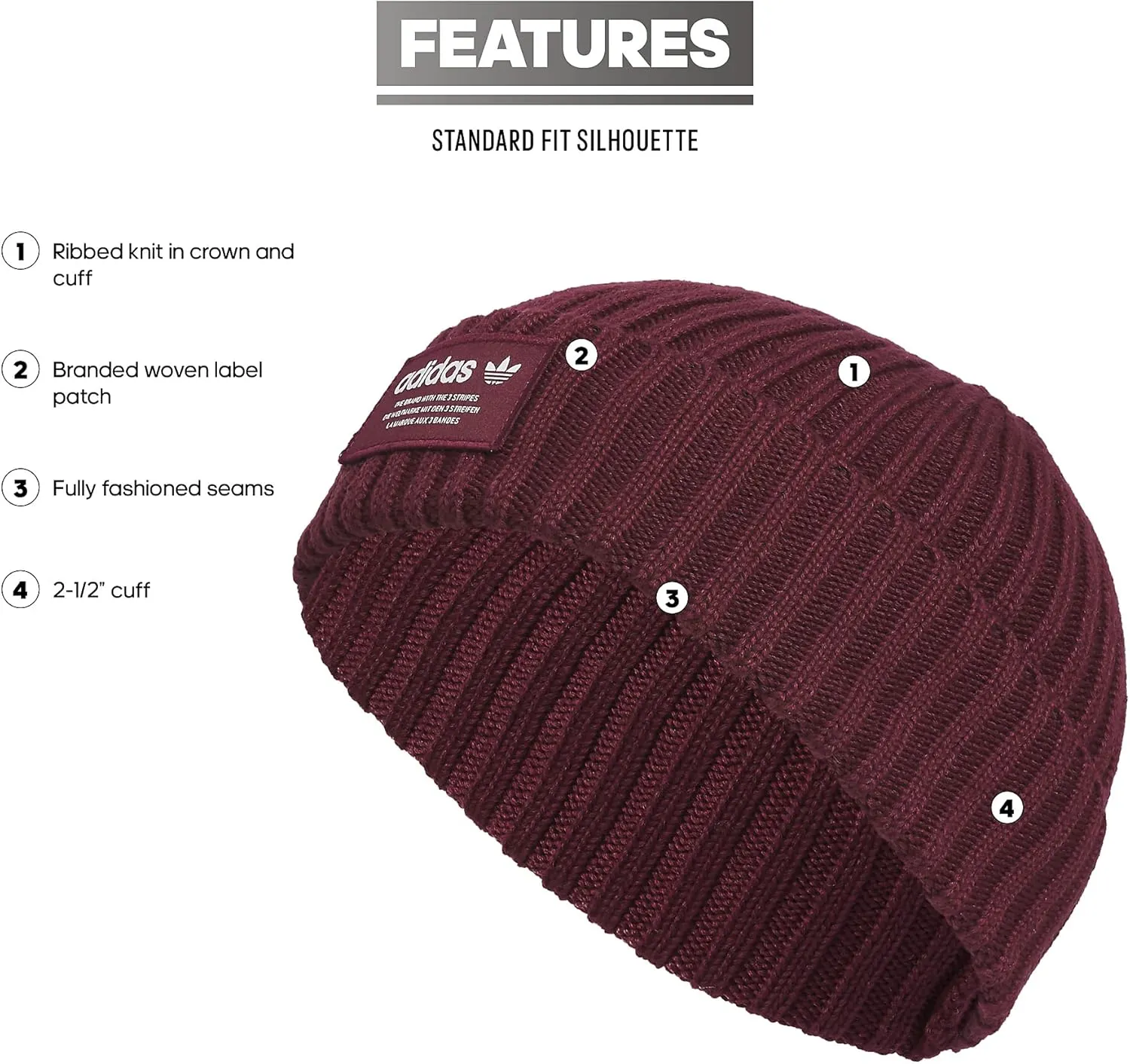 adidas Unisex-Adult Rib Cuff Fold Beanie