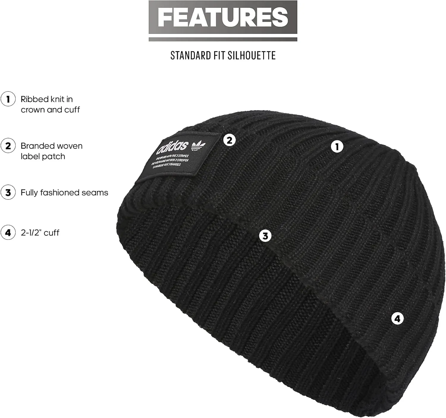 adidas Unisex-Adult Rib Cuff Fold Beanie