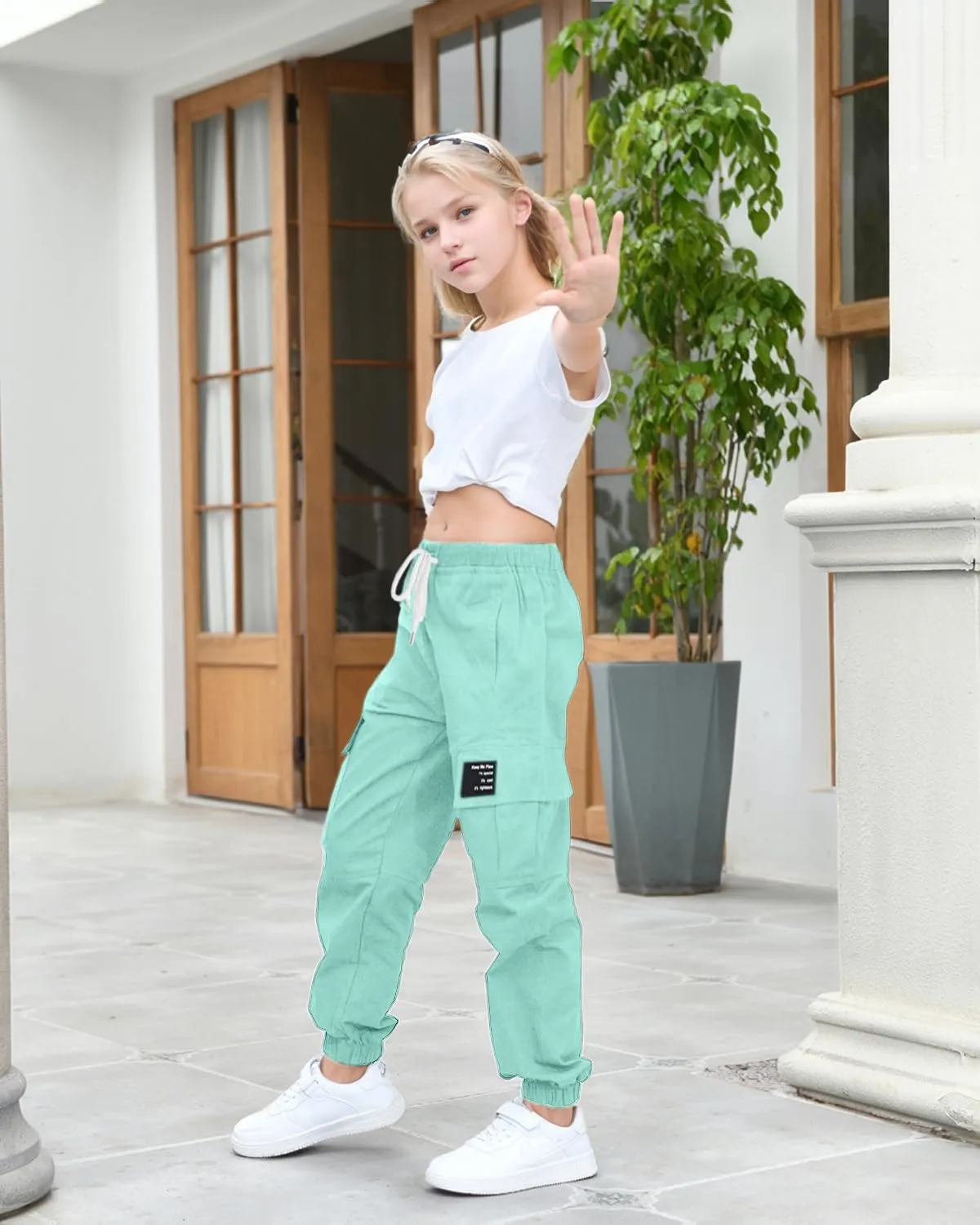 BINPAW Girls Cargo Jogger Pants 6-16 Years