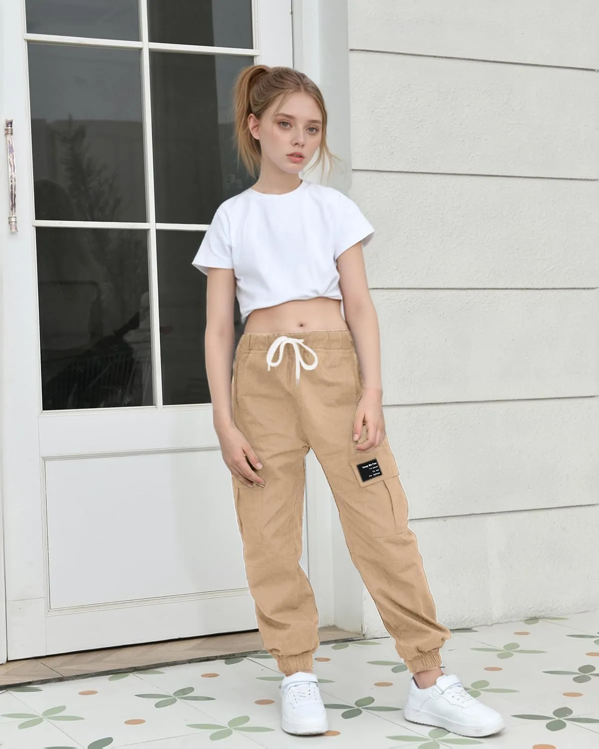 BINPAW Girls Cargo Jogger Pants 6-16 Years