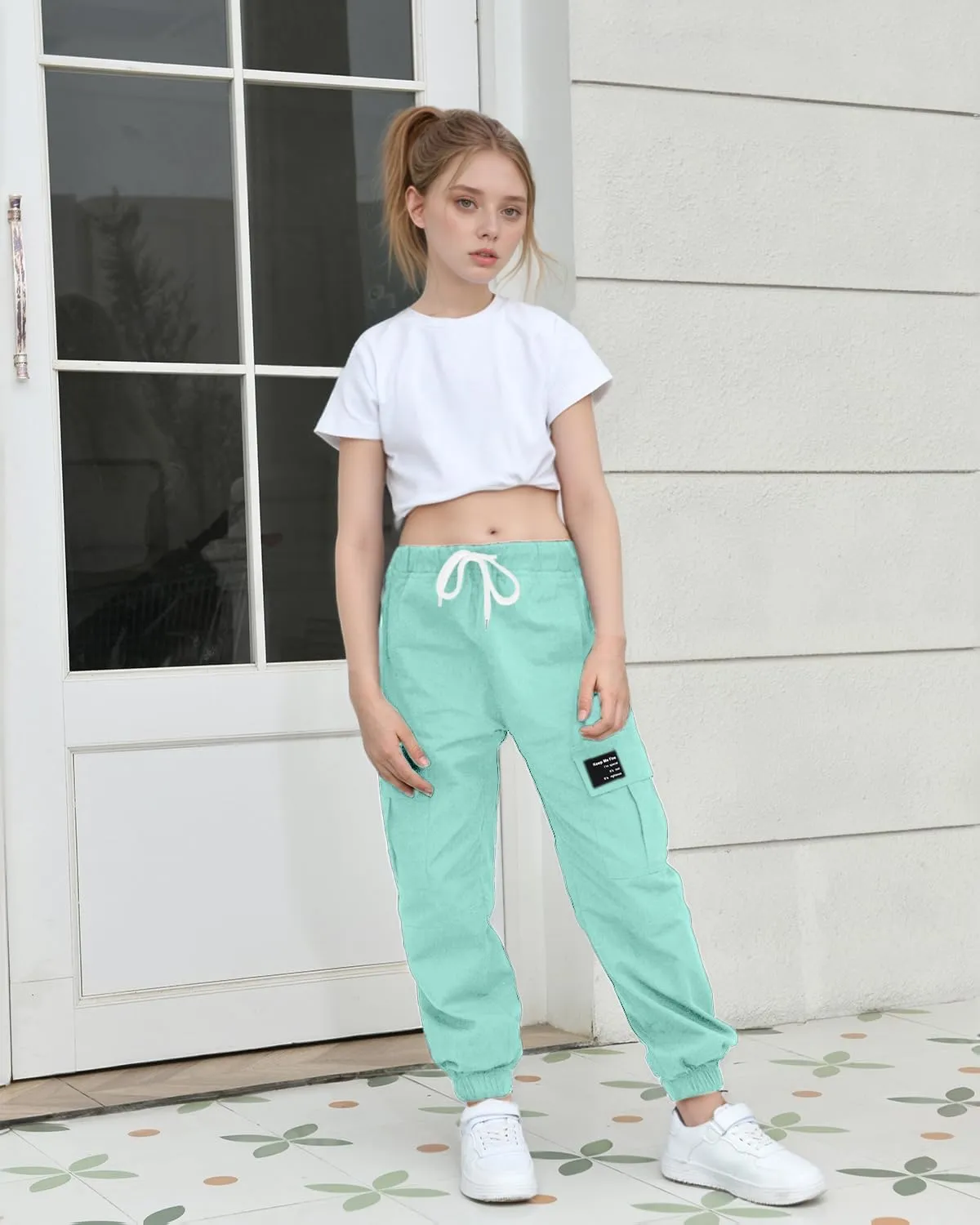 BINPAW Girls Cargo Jogger Pants 6-16 Years