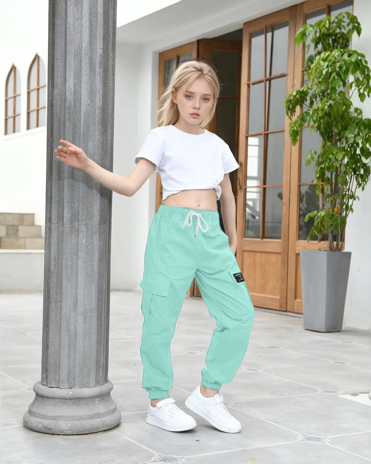 BINPAW Girls Cargo Jogger Pants 6-16 Years
