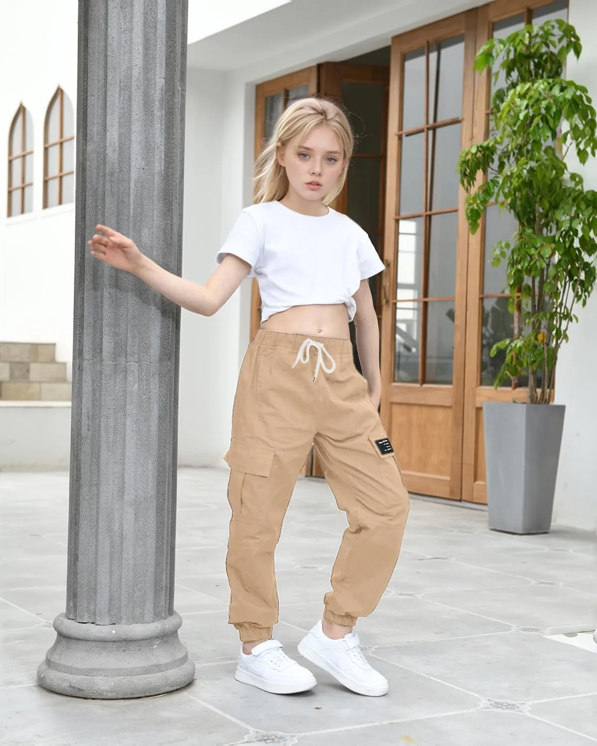 BINPAW Girls Cargo Jogger Pants 6-16 Years