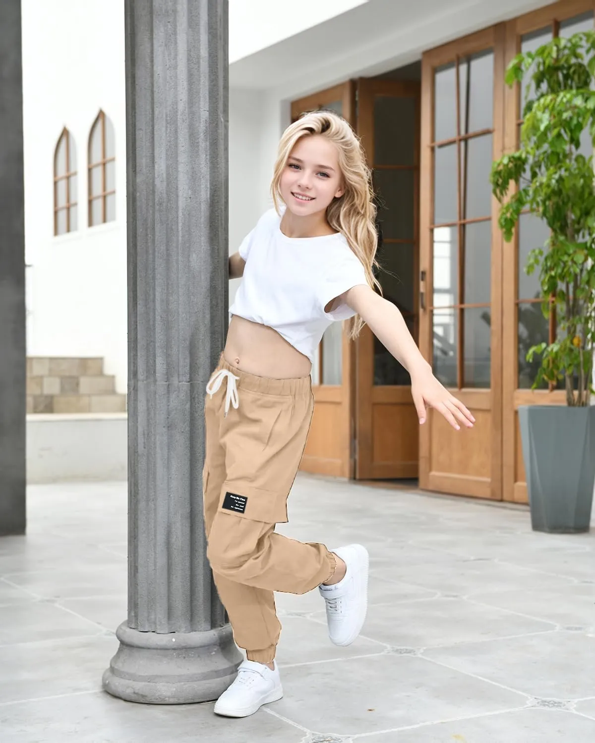 BINPAW Girls Cargo Jogger Pants 6-16 Years