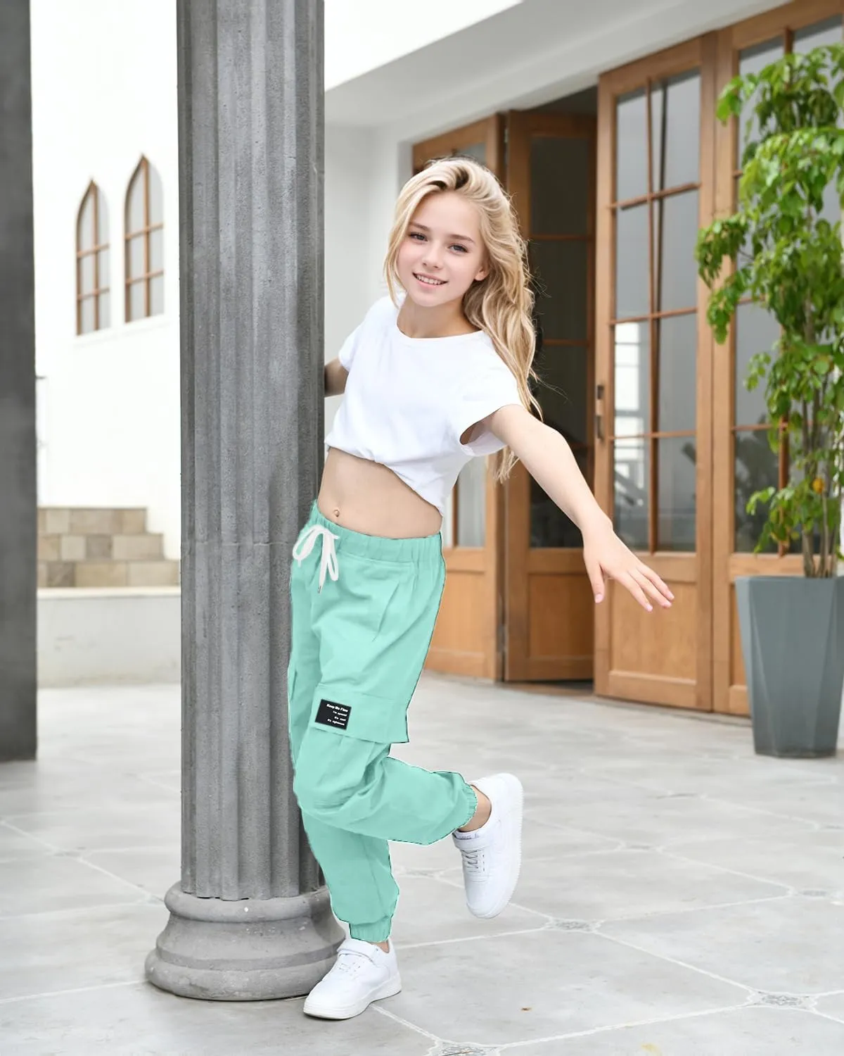 BINPAW Girls Cargo Jogger Pants 6-16 Years