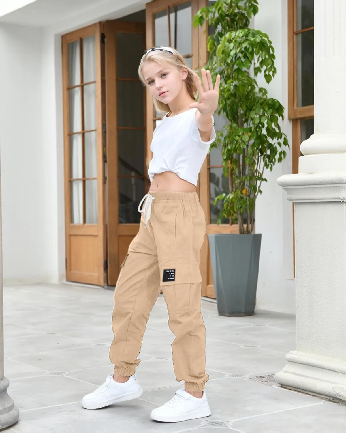 BINPAW Girls Cargo Jogger Pants 6-16 Years