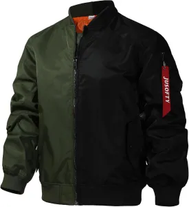 Bomber Jacket Men Casual Lightweight Jacket Fashion Zip Up Windbreaker Techwear Streetwear Multi-Pocket Coat