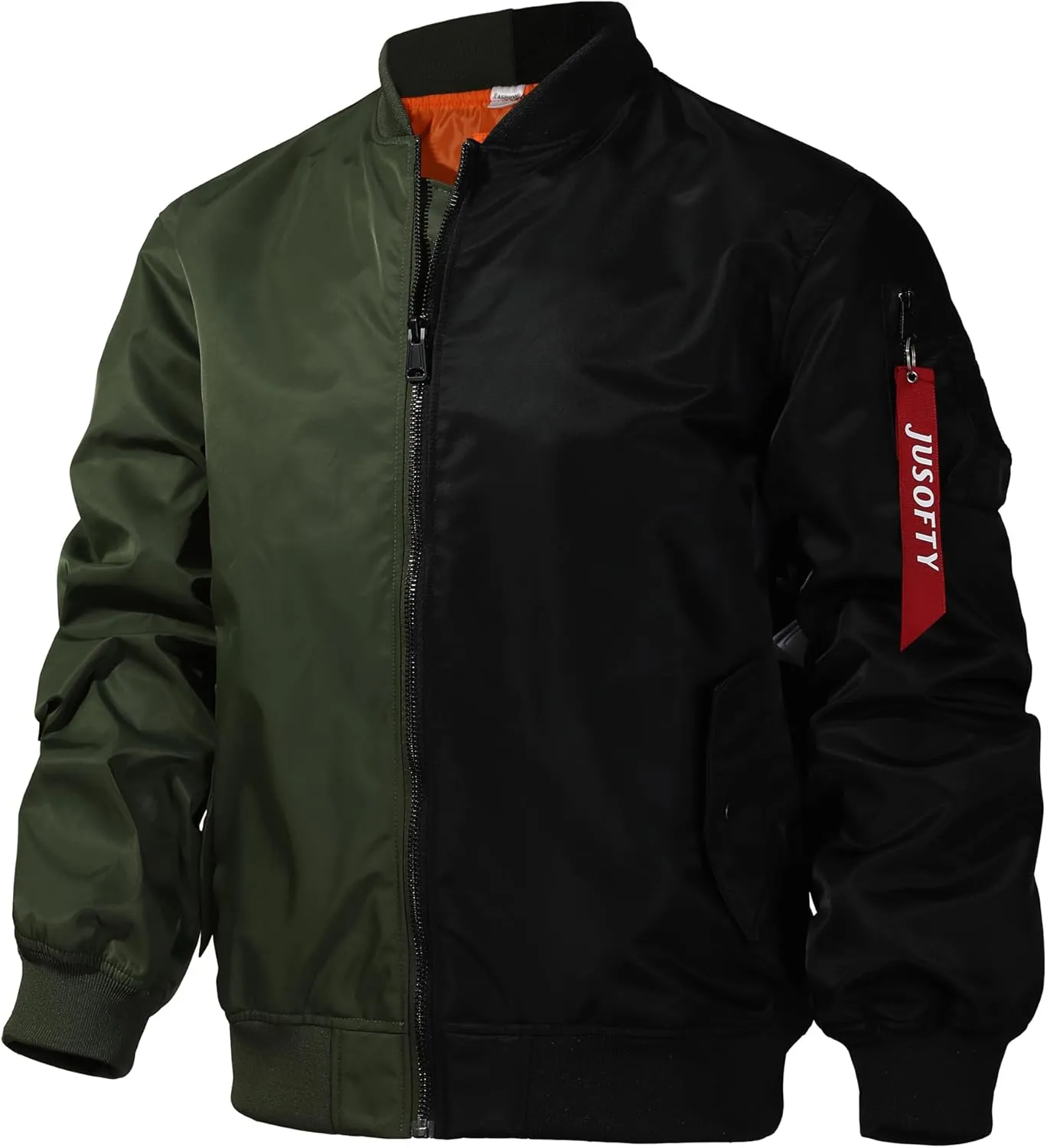 Bomber Jacket Men Casual Lightweight Jacket Fashion Zip Up Windbreaker Techwear Streetwear Multi-Pocket Coat