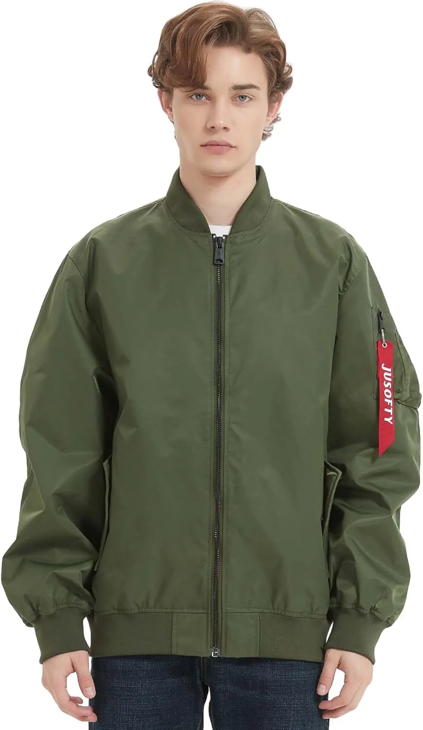 Bomber Jacket Men Casual Lightweight Jacket Fashion Zip Up Windbreaker Techwear Streetwear Multi-Pocket Coat