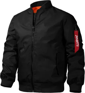 Bomber Jacket Men Casual Lightweight Jacket Fashion Zip Up Windbreaker Techwear Streetwear Multi-Pocket Coat