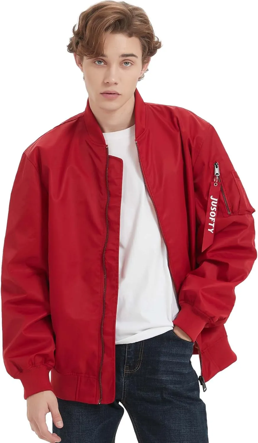 Bomber Jacket Men Casual Lightweight Jacket Fashion Zip Up Windbreaker Techwear Streetwear Multi-Pocket Coat