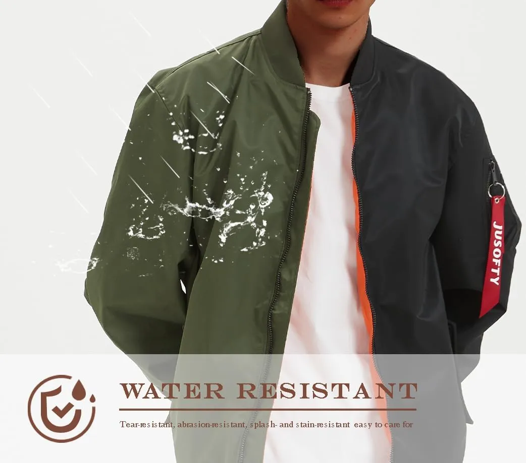 Bomber Jacket Men Casual Lightweight Jacket Fashion Zip Up Windbreaker Techwear Streetwear Multi-Pocket Coat