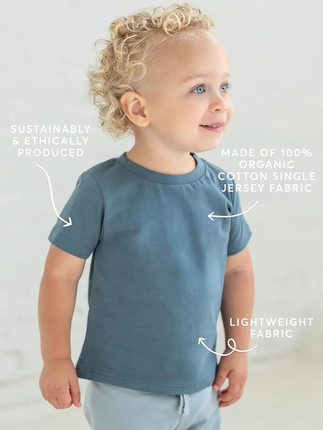Colored Organics Infant Toddlers and Kids Organic Cotton Short Sleeve Crew Neck Tee Shirt