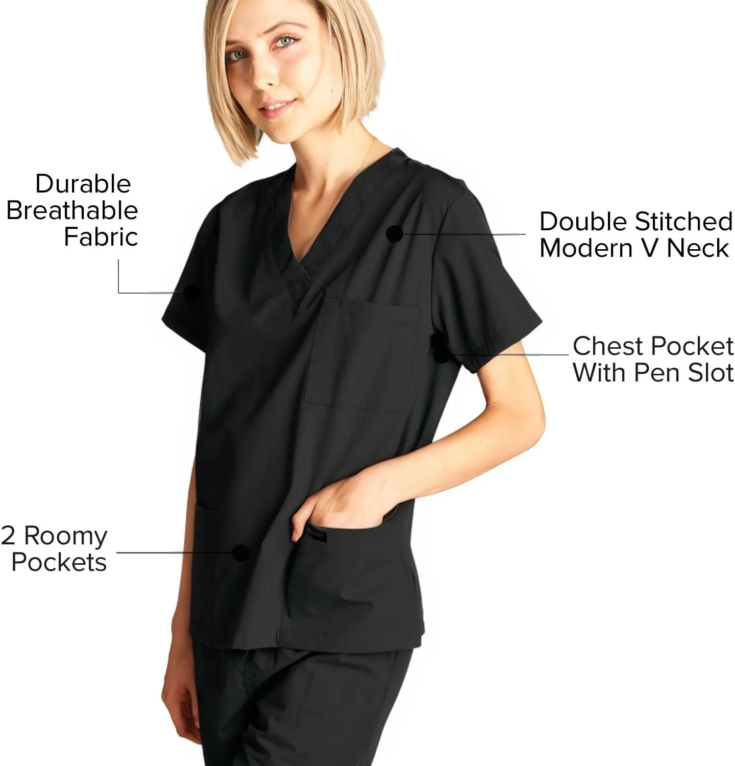 Dagacci Scrubs Medical Uniform Women and Man Scrubs Set Medical Scrubs Top and Pants