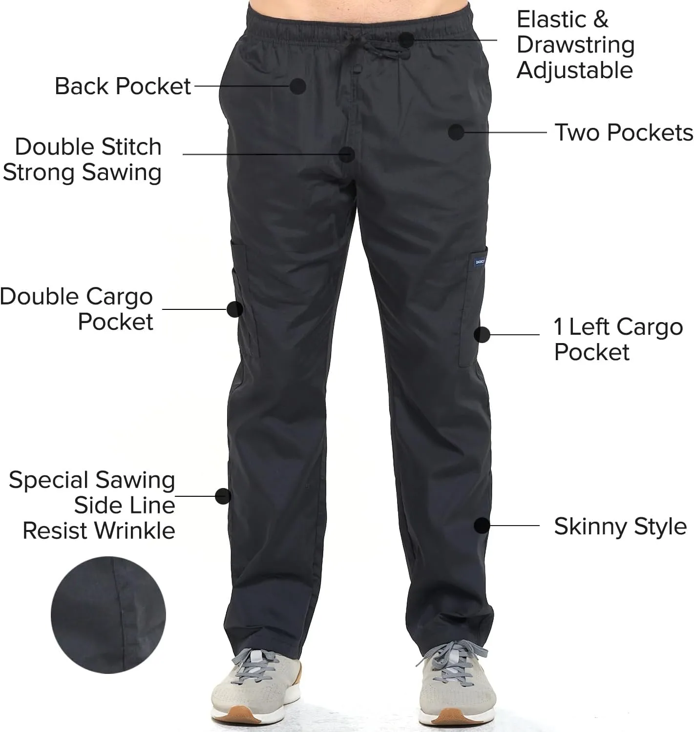 Dagacci Scrubs Medical Uniform Women and Man Scrubs Set Medical Scrubs Top and Pants