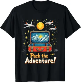 Explorer Suitcase Art Pack the Adventure Starry Sky Travel T-Shirt
