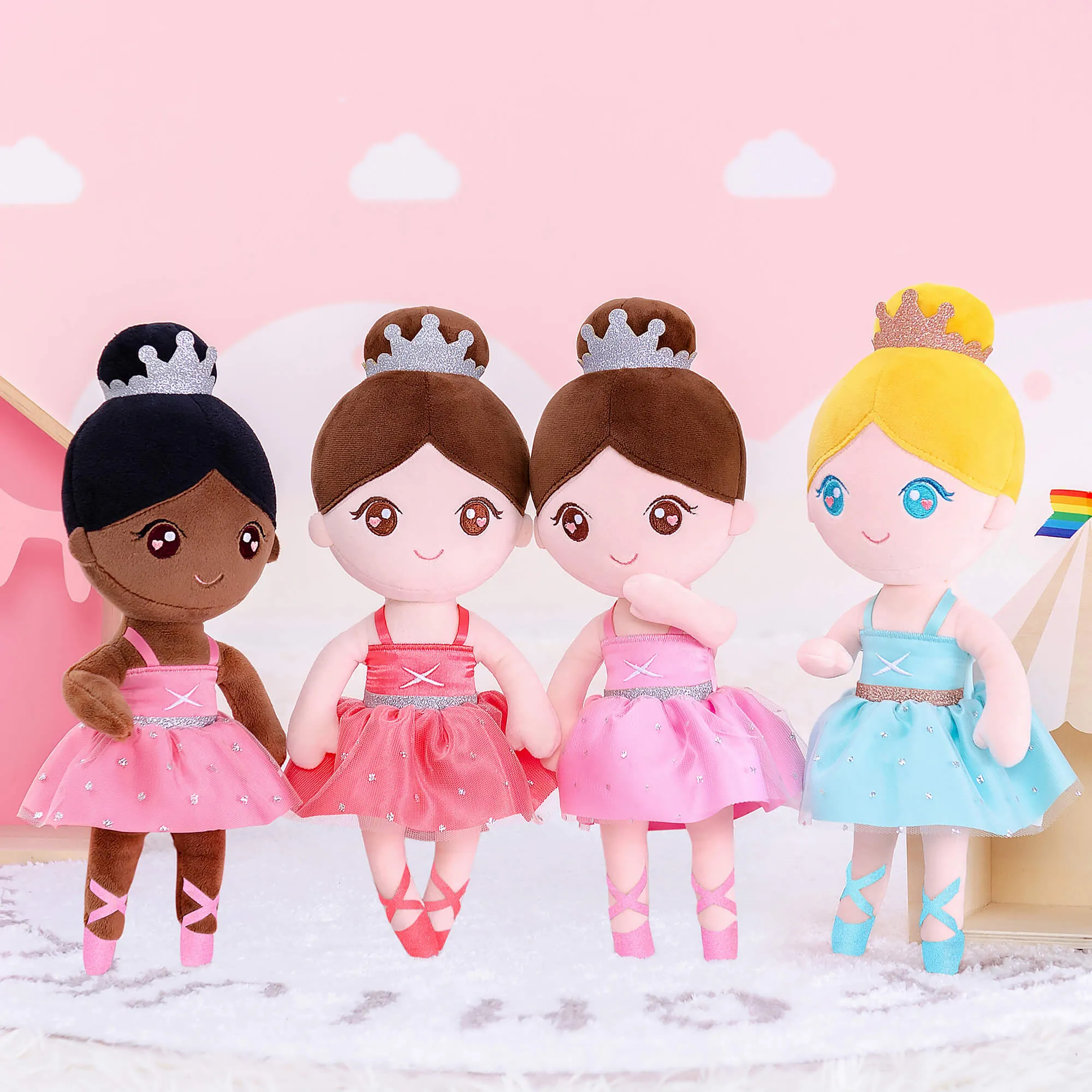 Gloveleya 13-inch Personalized Plush Dolls Ballerina Series Tanned Skin Ballet Dream