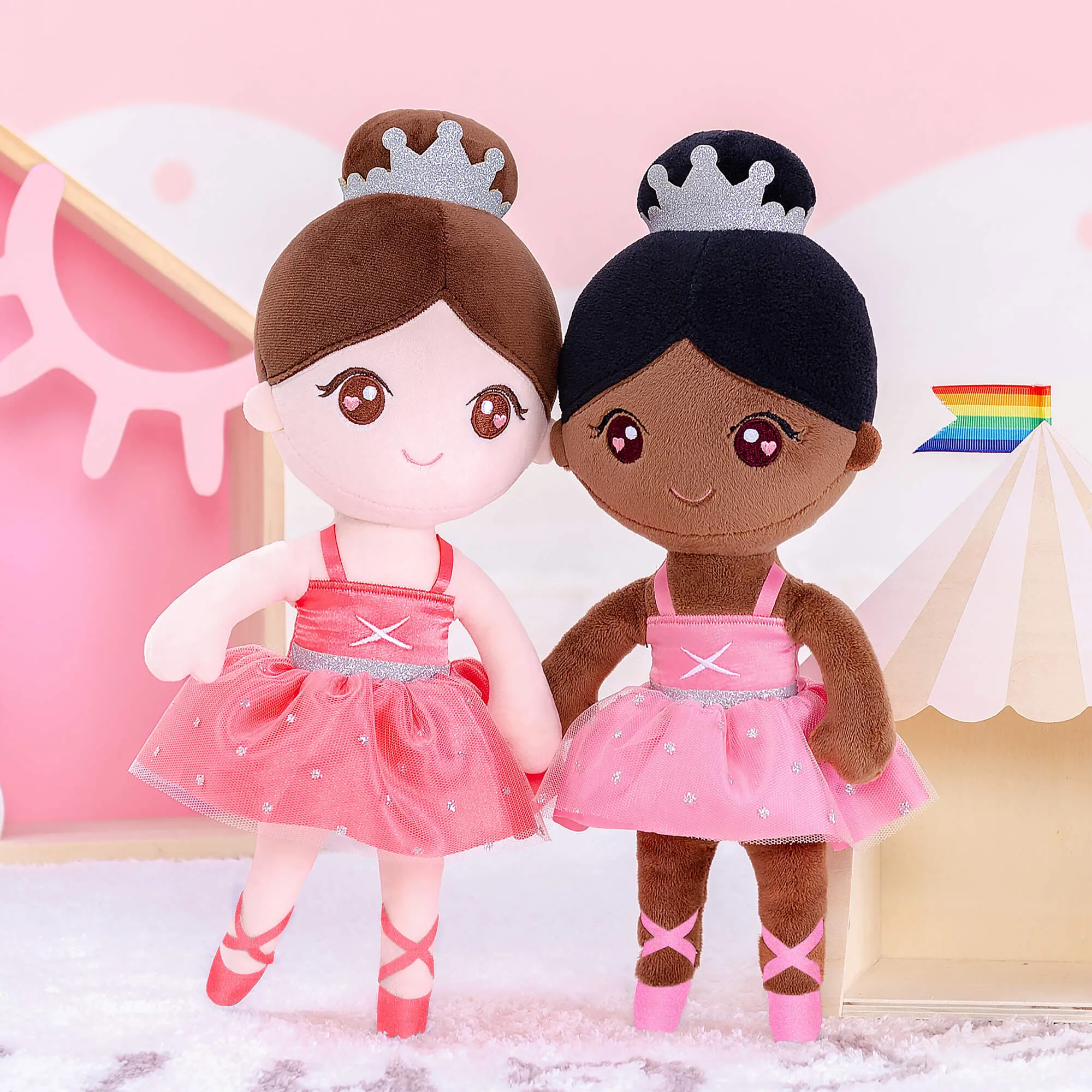 Gloveleya 13-inch Personalized Plush Dolls Ballerina Series Tanned Skin Ballet Dream