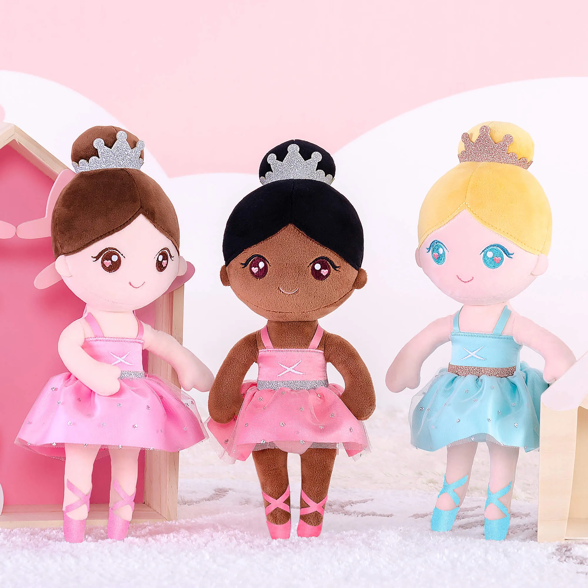 Gloveleya 13-inch Personalized Plush Dolls Ballerina Series Tanned Skin Ballet Dream
