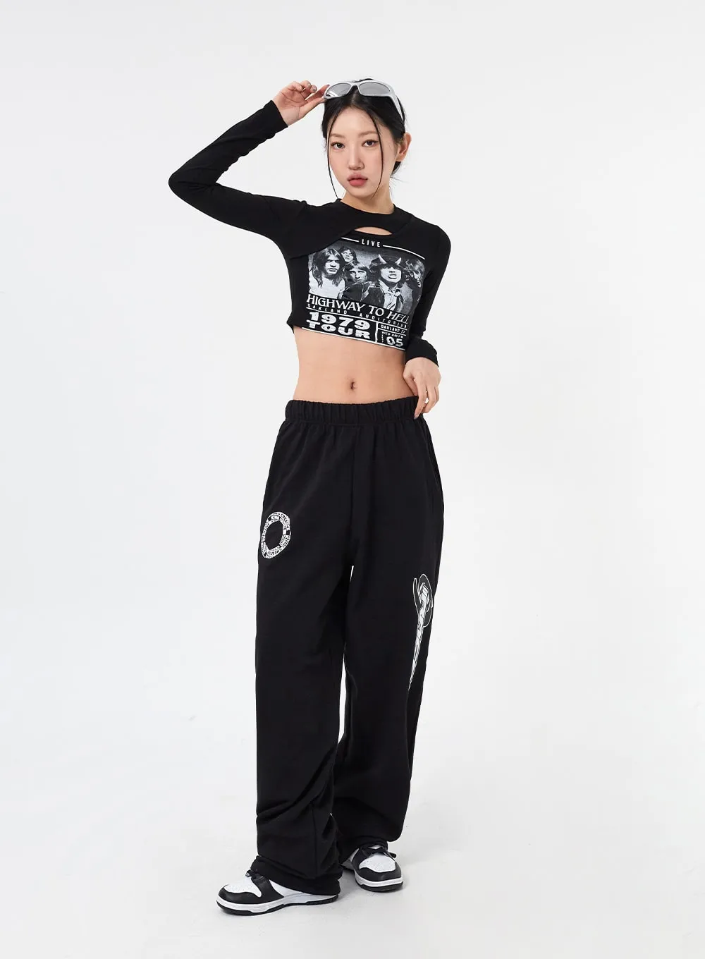 Graphic Cut Out Crop Tee CM317