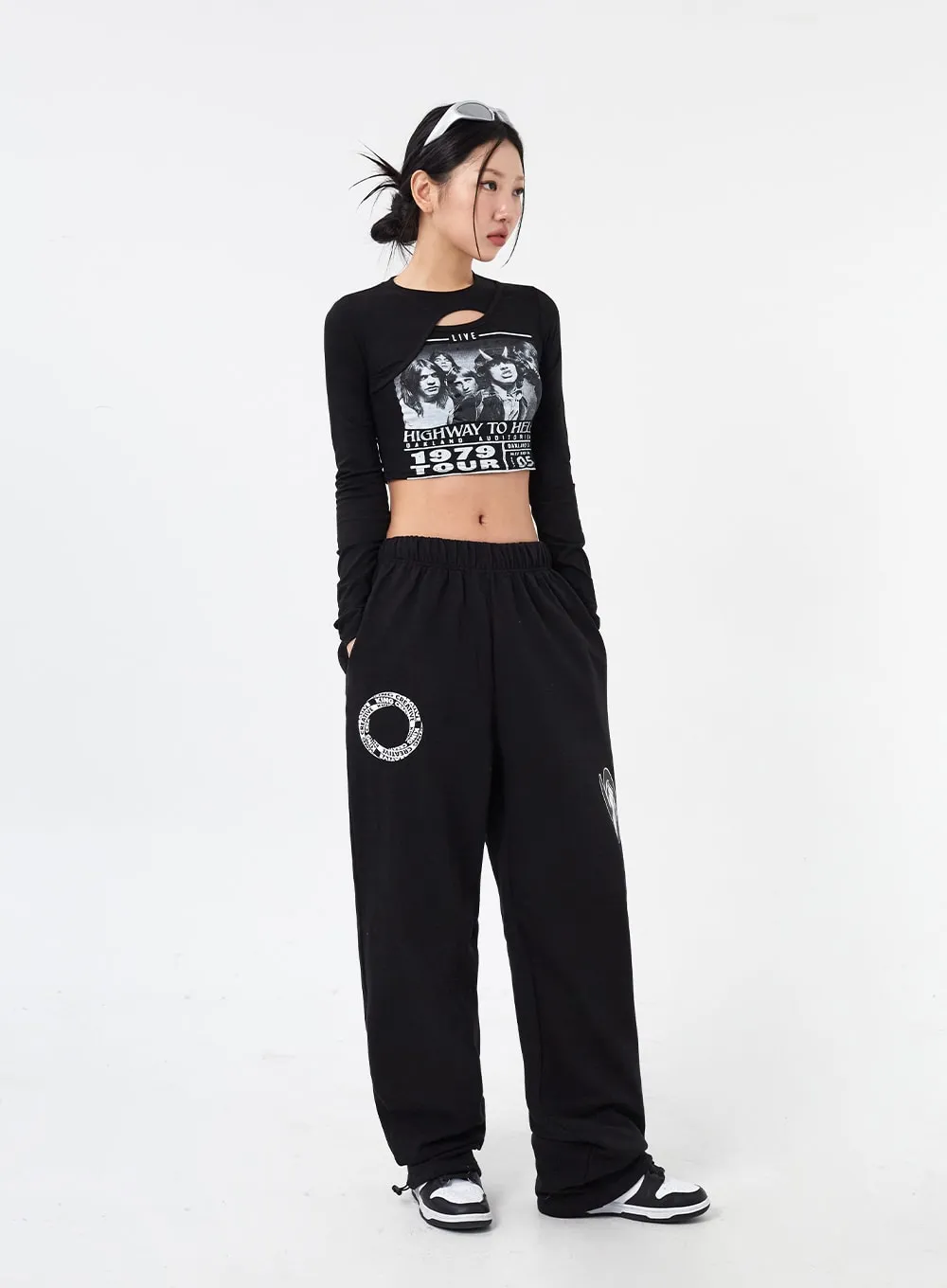 Graphic Cut Out Crop Tee CM317