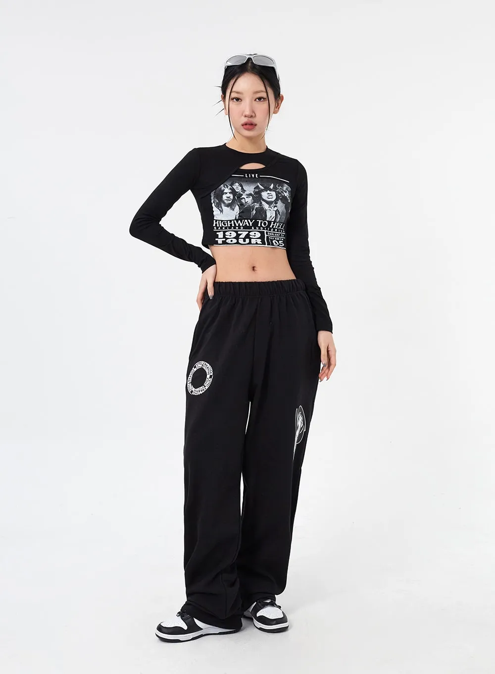 Graphic Cut Out Crop Tee CM317