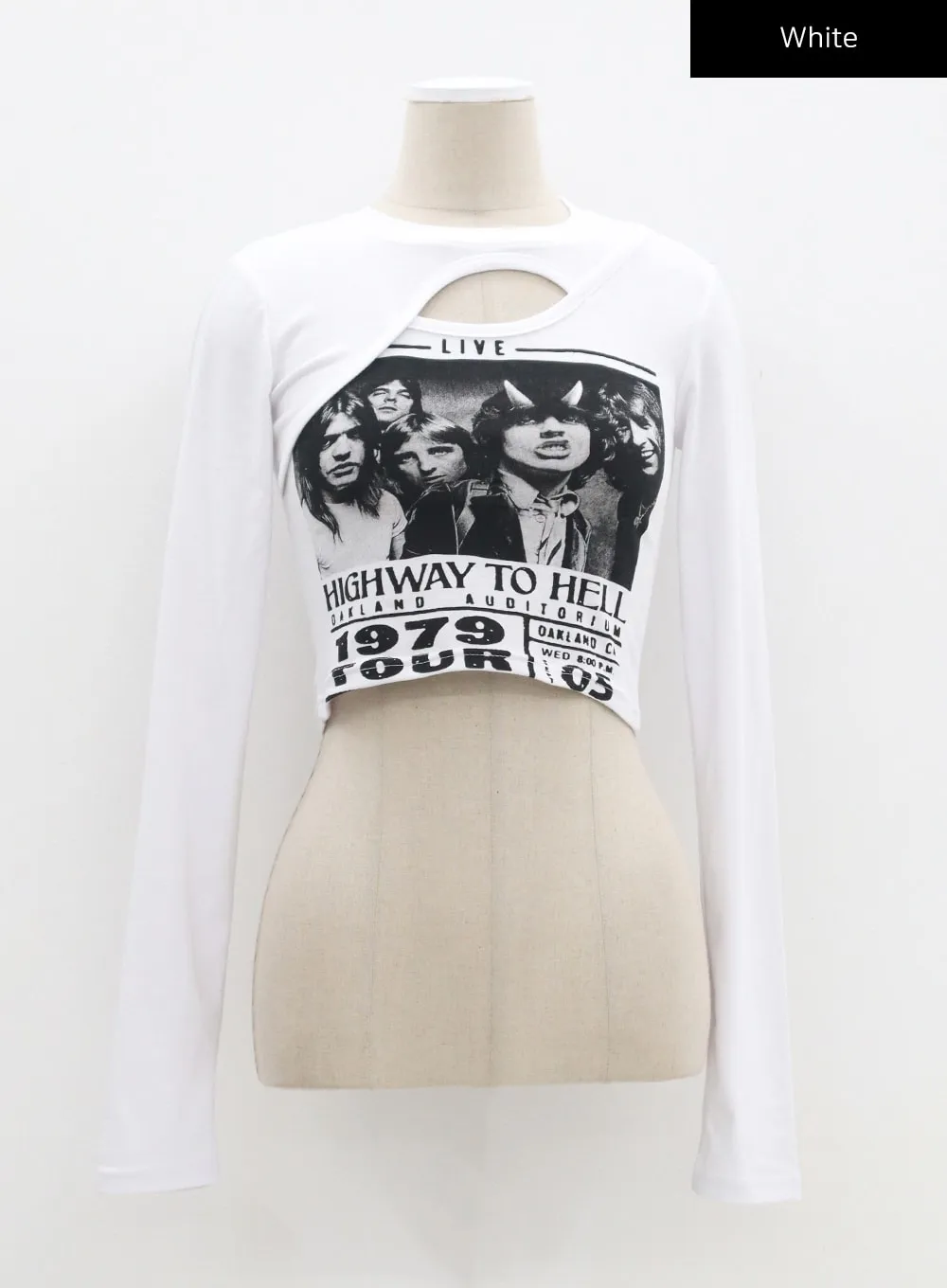 Graphic Cut Out Crop Tee CM317
