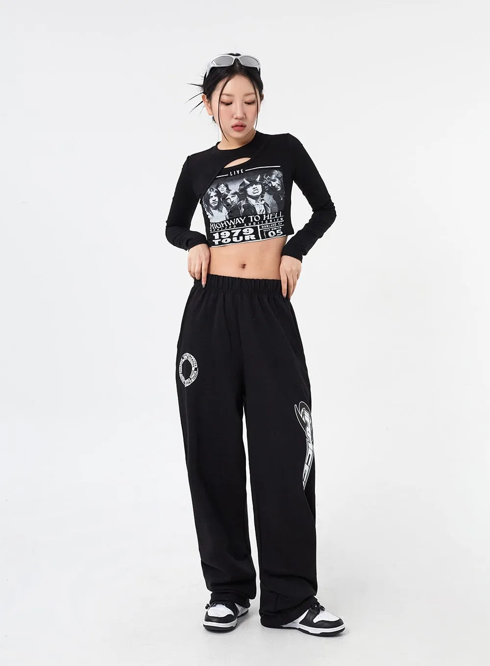 Graphic Cut Out Crop Tee CM317