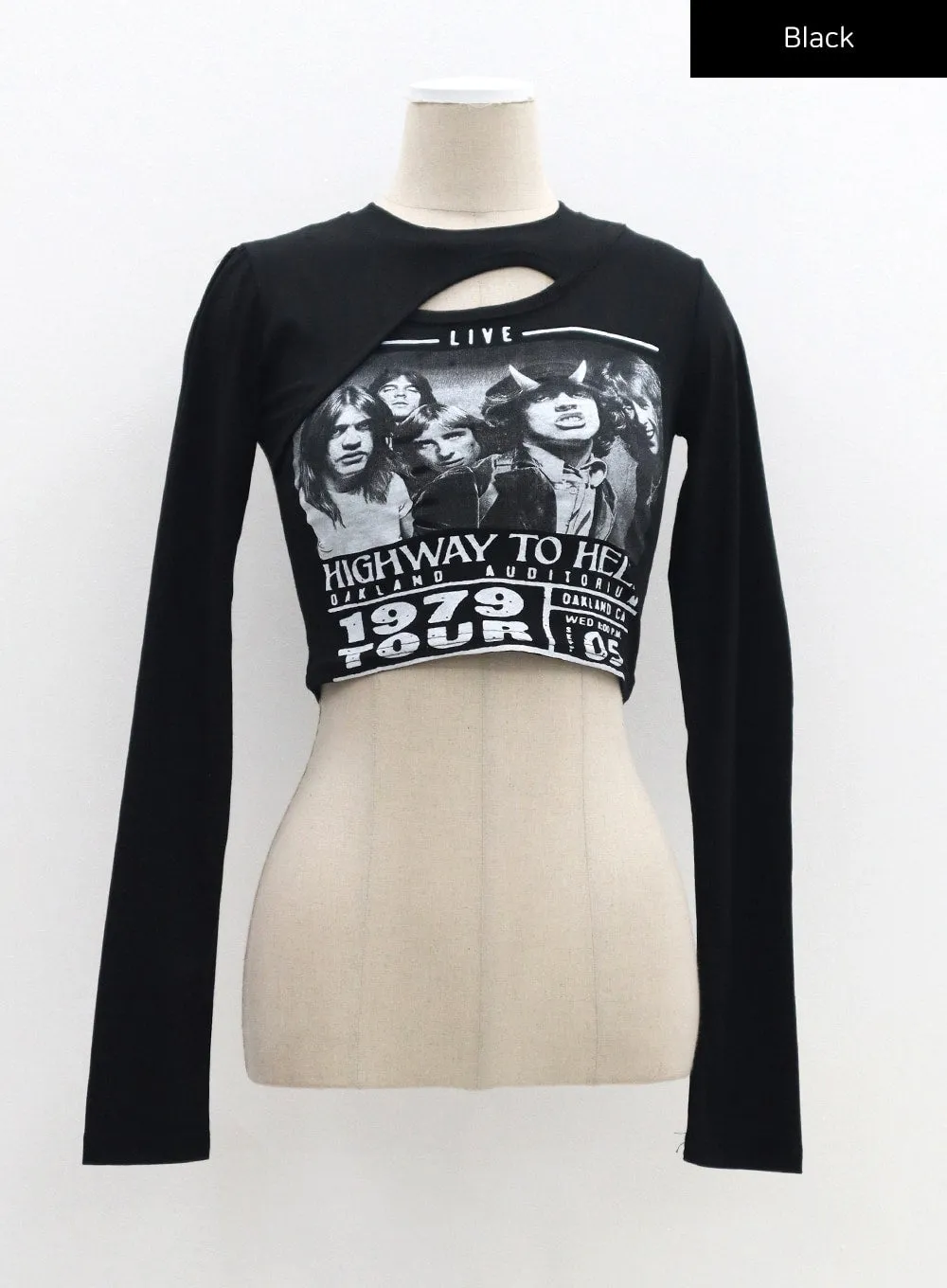 Graphic Cut Out Crop Tee CM317