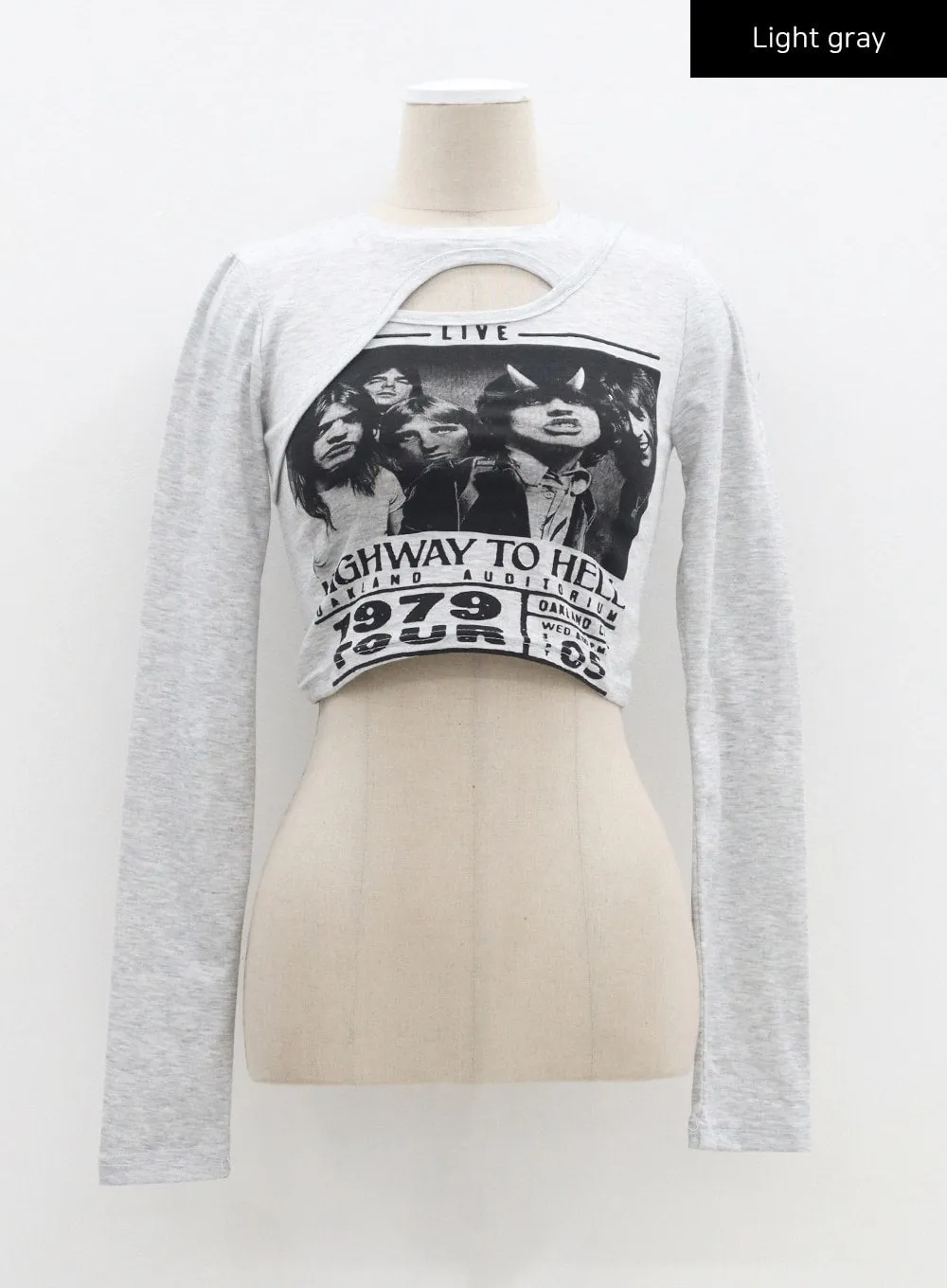 Graphic Cut Out Crop Tee CM317