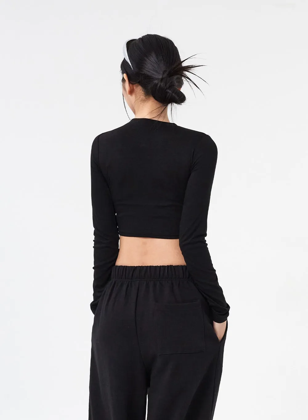 Graphic Cut Out Crop Tee CM317