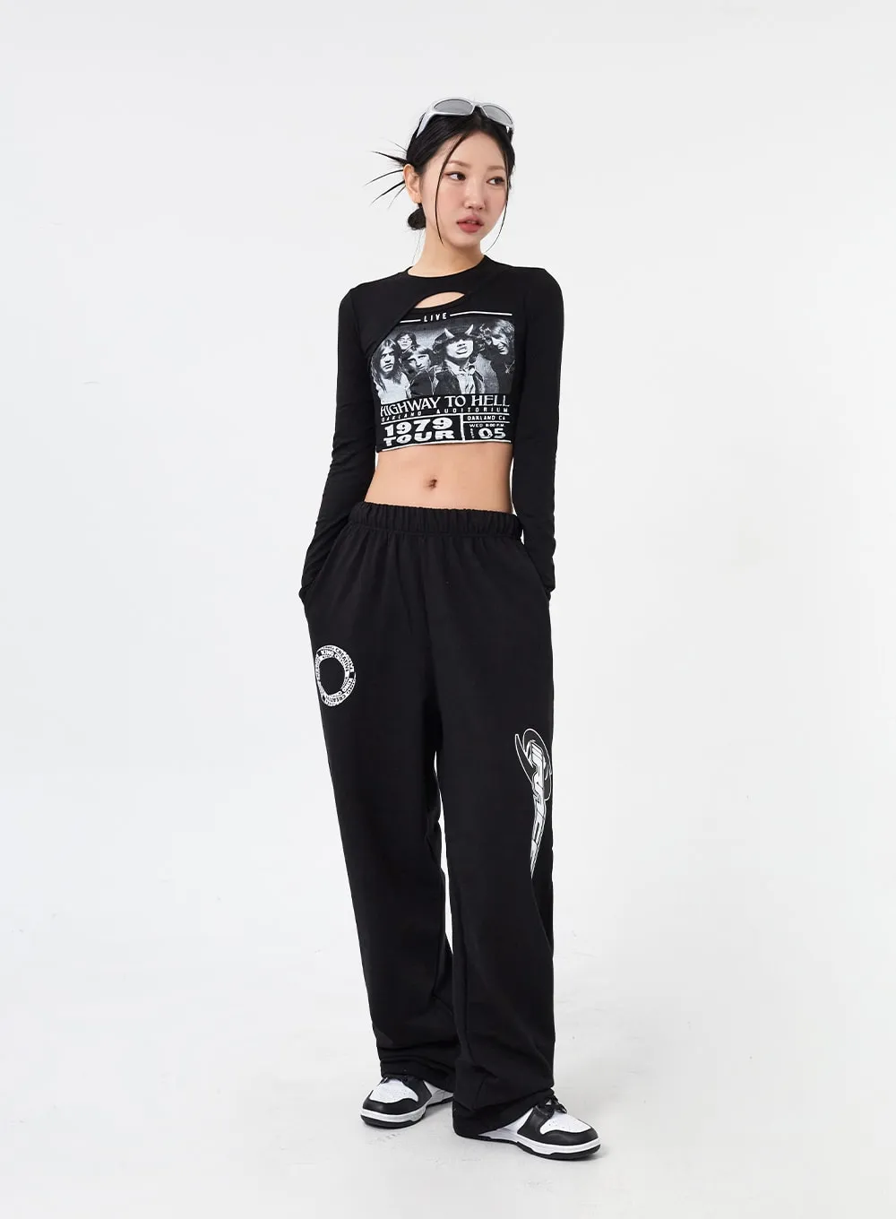 Graphic Cut Out Crop Tee CM317
