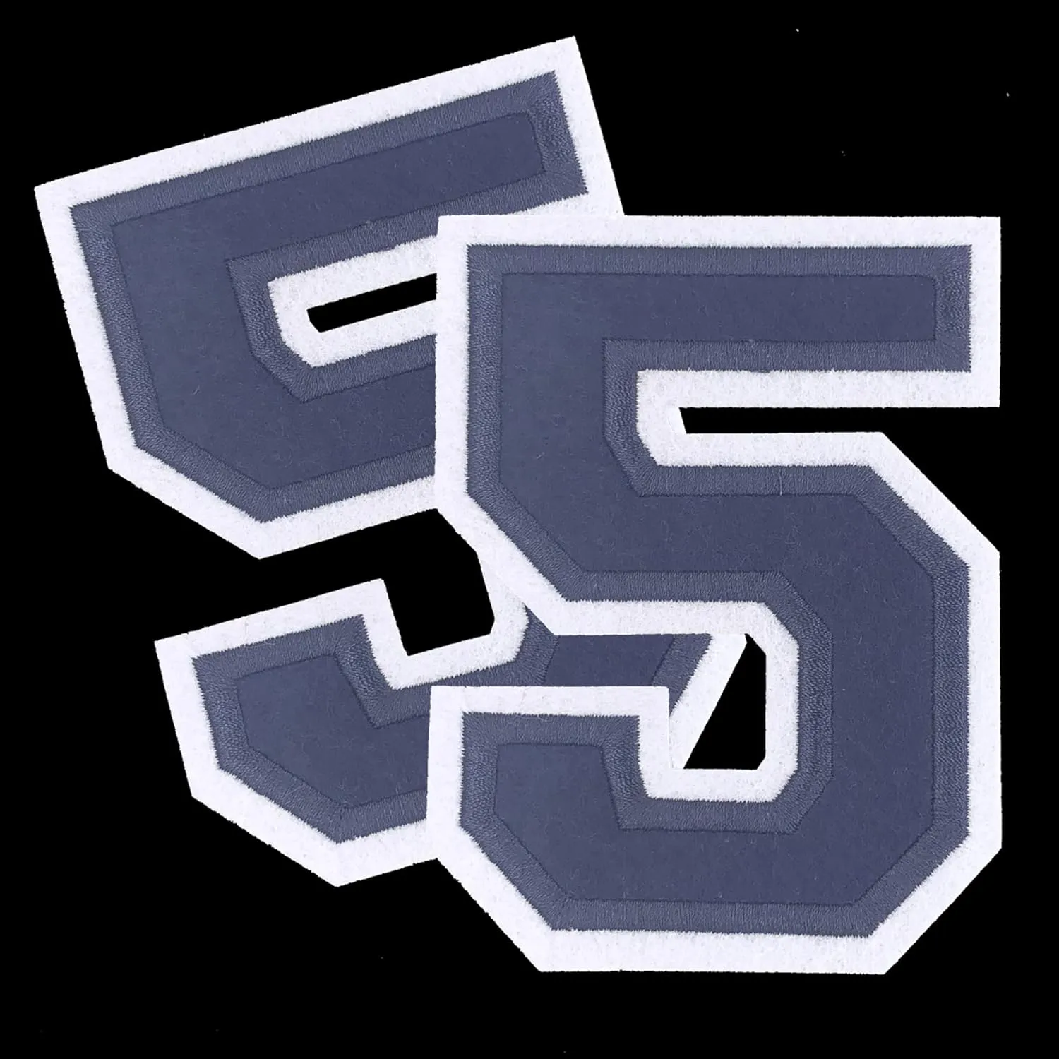 Large Iron on Number Patches for Clothing Jeysey Backpacks Clothes Jacket 4.5" Embroidered Felt Numbers Appliques Monogram Sew on/Heat Transfer Varsity Big Navy Blue Number Fabric Patch 5/55