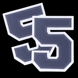 Large Iron on Number Patches for Clothing Jeysey Backpacks Clothes Jacket 4.5" Embroidered Felt Numbers Appliques Monogram Sew on/Heat Transfer Varsity Big Navy Blue Number Fabric Patch 5/55