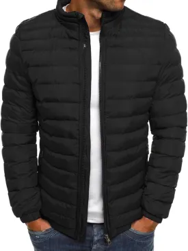 Maiyifu-GJ Men Flight Bomber Jackets Diamond Quilted Lightweight Varsity Jacket Full Zip Up Softshell Winter Warm Padded Coat