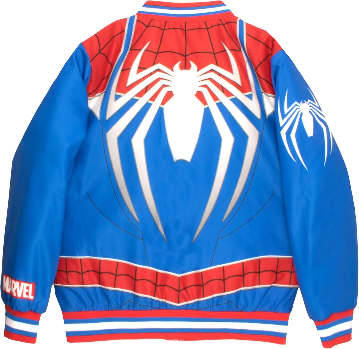 Marvel Spiderman and Venom Varsity Bomber Jackets for Boys Spider-Man and Venom Graphic Print Lightweight Varsity Jackets