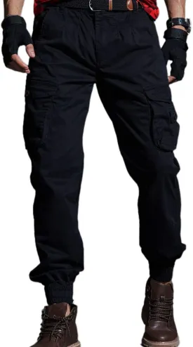 Men's Cargo Joggers Work Camo Chino Utility Combat Pants Trousers with Multi Pockets for Fall and Winter