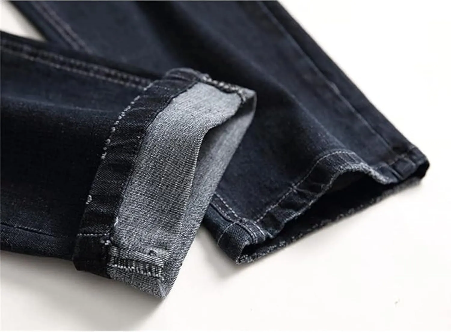 Men's Ripped Straight Leg Moto Jeans Hip Hop Washed Jean Trousers Denim Distressed Slim Fit Denim Pants