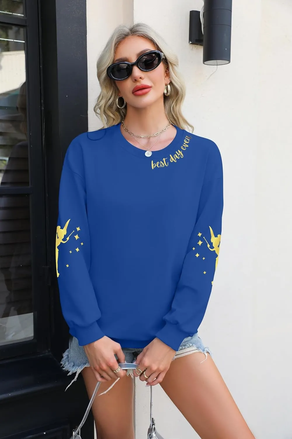 MYHALF Magical Shirt for Women Magic Kingdom Sweatshirt Best Day Long Sleeve Shirts Family Vacation Pullover Tops