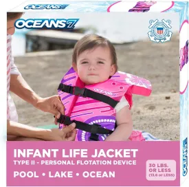 Oceans 7 U SCoast Guard Approved, Infant-Child-Youth Life Jacket Vest  Sizes for 8-90 lbs.  Type III Vest, PFD, Personal Flotation Device