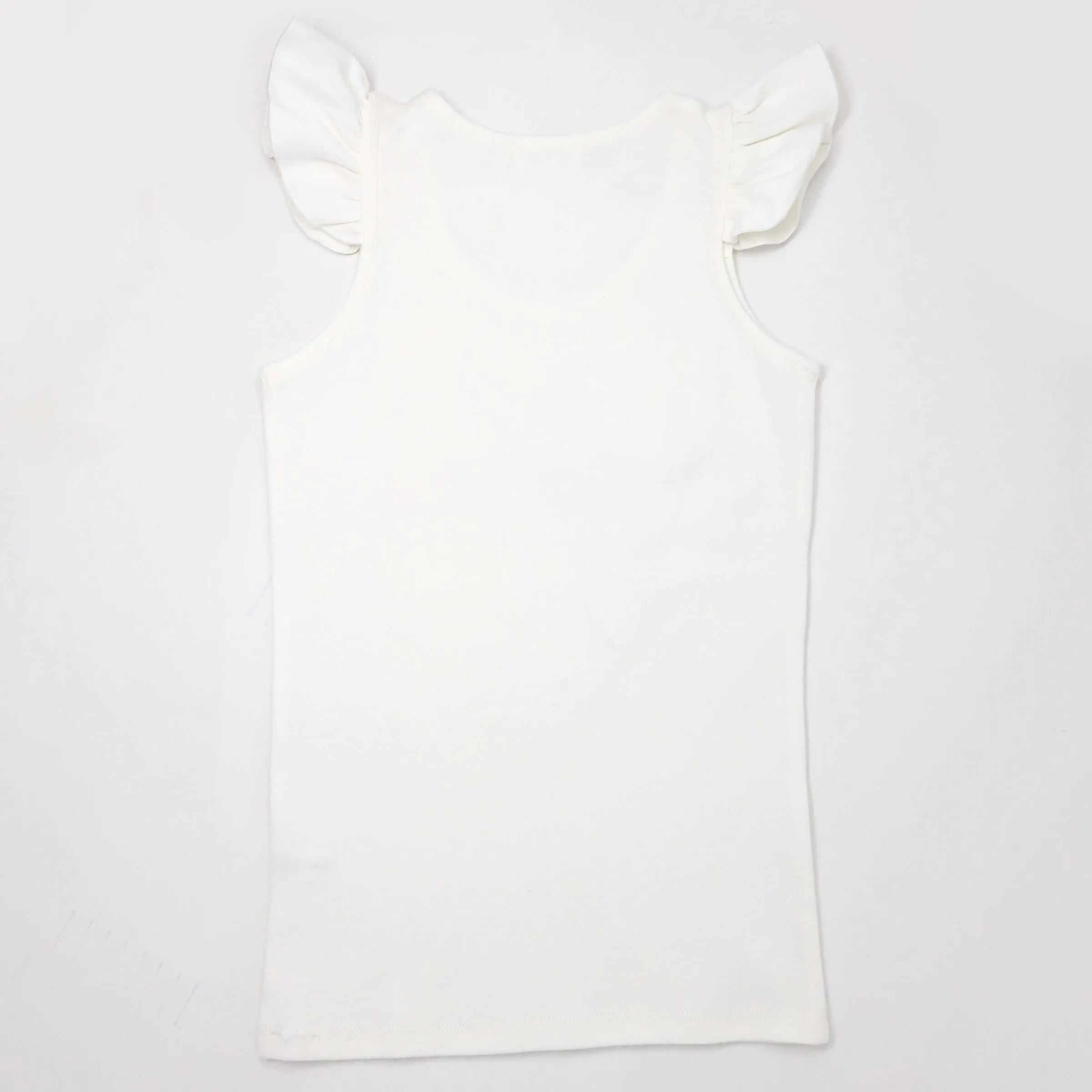 oh baby! Birthday Pink Eyelash Flutter Sleeve Tank - four - Cream
