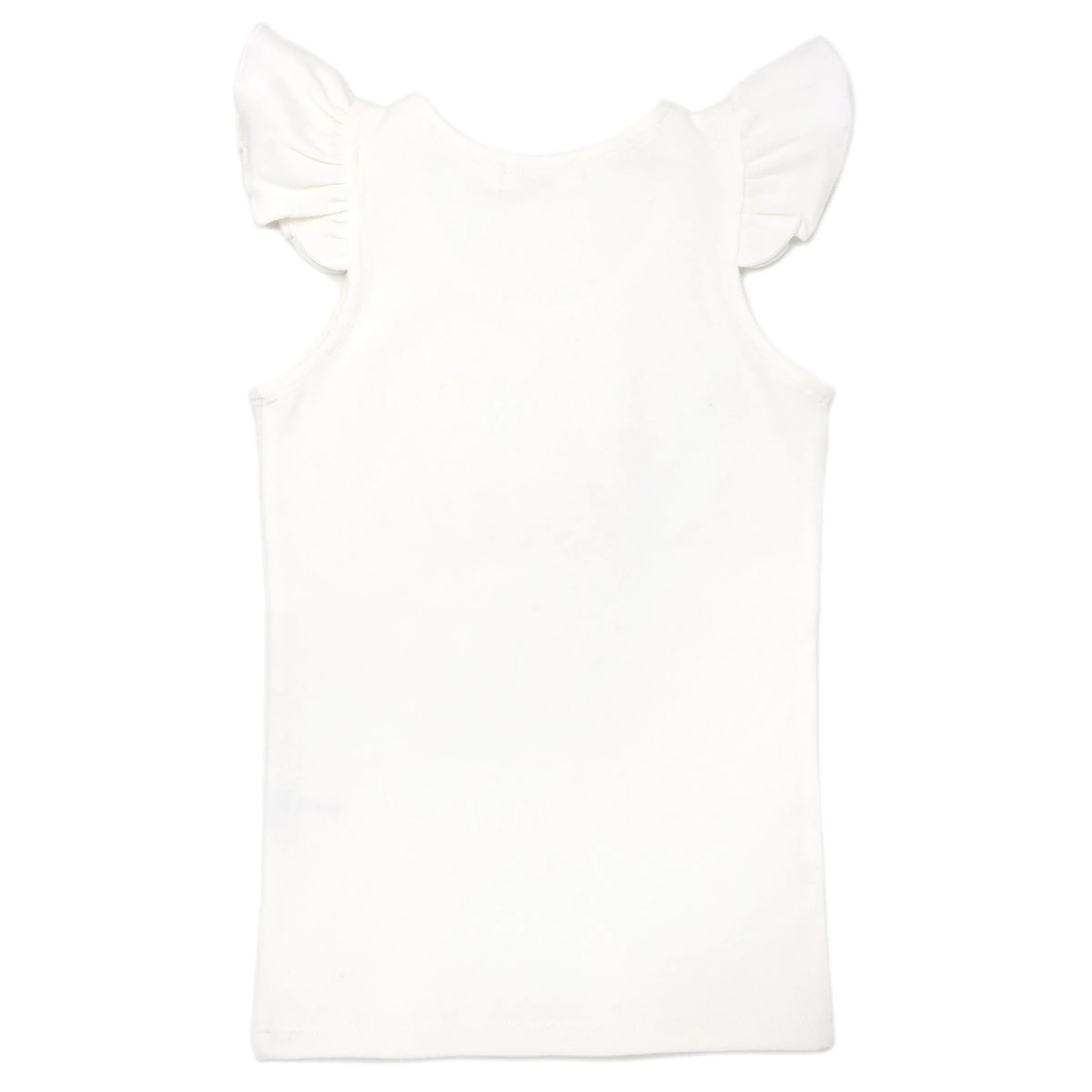 oh baby! Birthday Pink Eyelash Flutter Sleeve Tank - three - Cream