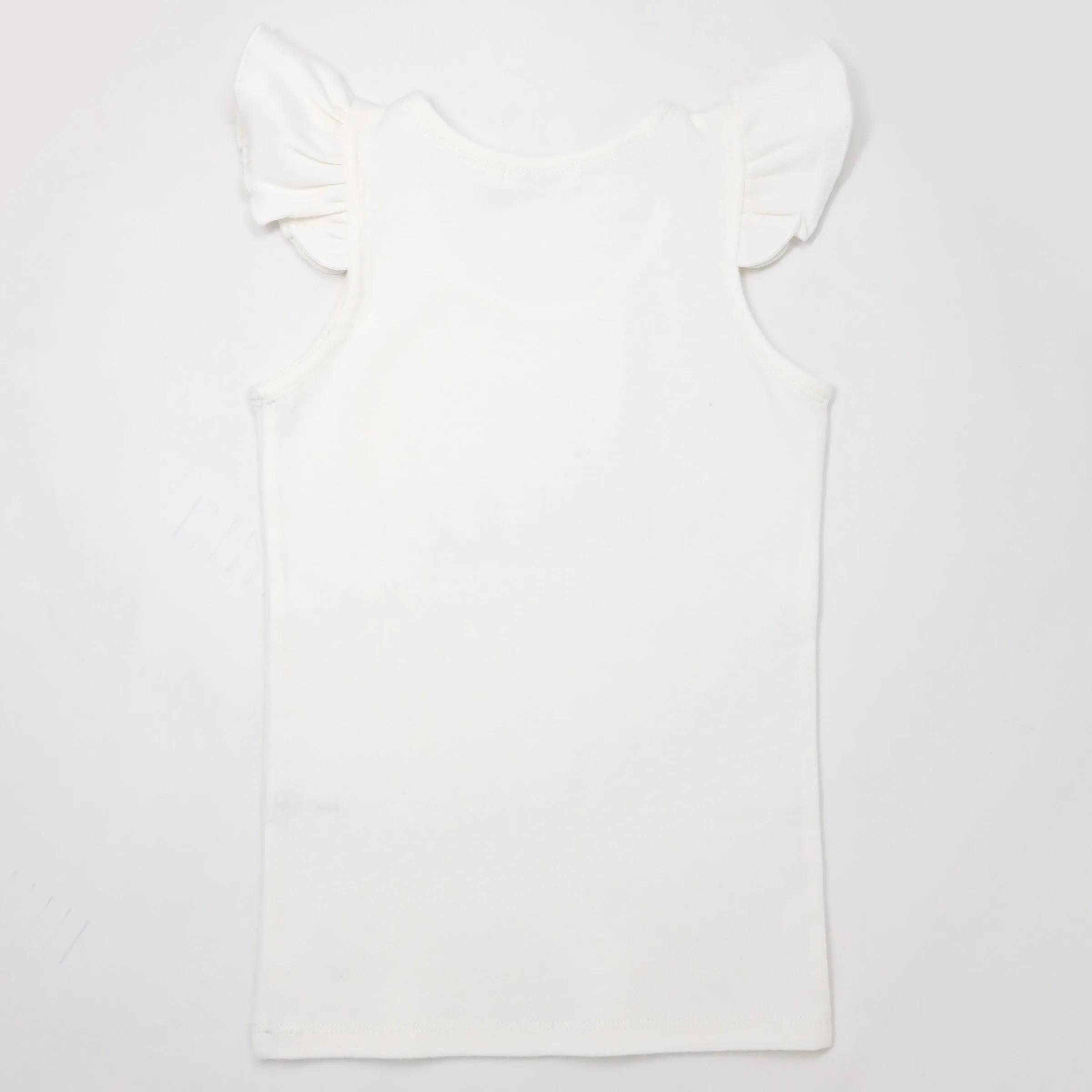 oh baby! Birthday Pink Eyelash Flutter Sleeve Tank - three - Cream