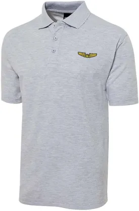 Polo Shirts for Men Pilot Wings Embroidered Short Sleeve Mens Polo Shirt