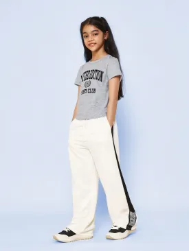Tween Girls Regular Fit Tee With Limited Edition Graphic Print And Contrast Side Panel Jogger With Embroidery 2 Piece Set