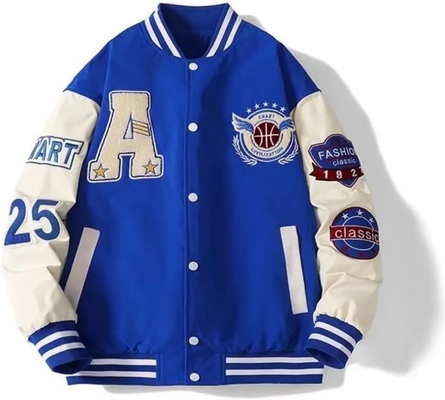 Unisex Varsity Jacket, Letter Winter Jackets for Men and Women Streetwear Bomber Coats