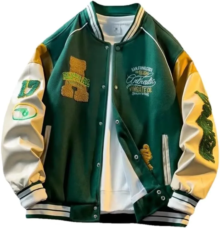 Unisex Varsity Jacket, Winter Jackets for Men and Women Streetwear Bomber Coats