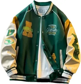 Unisex Varsity Jacket, Winter Jackets for Men and Women Streetwear Bomber Coats