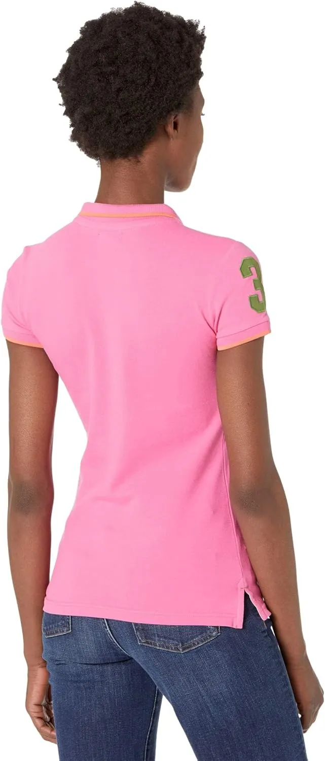 U.S. Polo Assn. Women's Triple Crown Short Sleeve Stretch Pique Polo Shirt