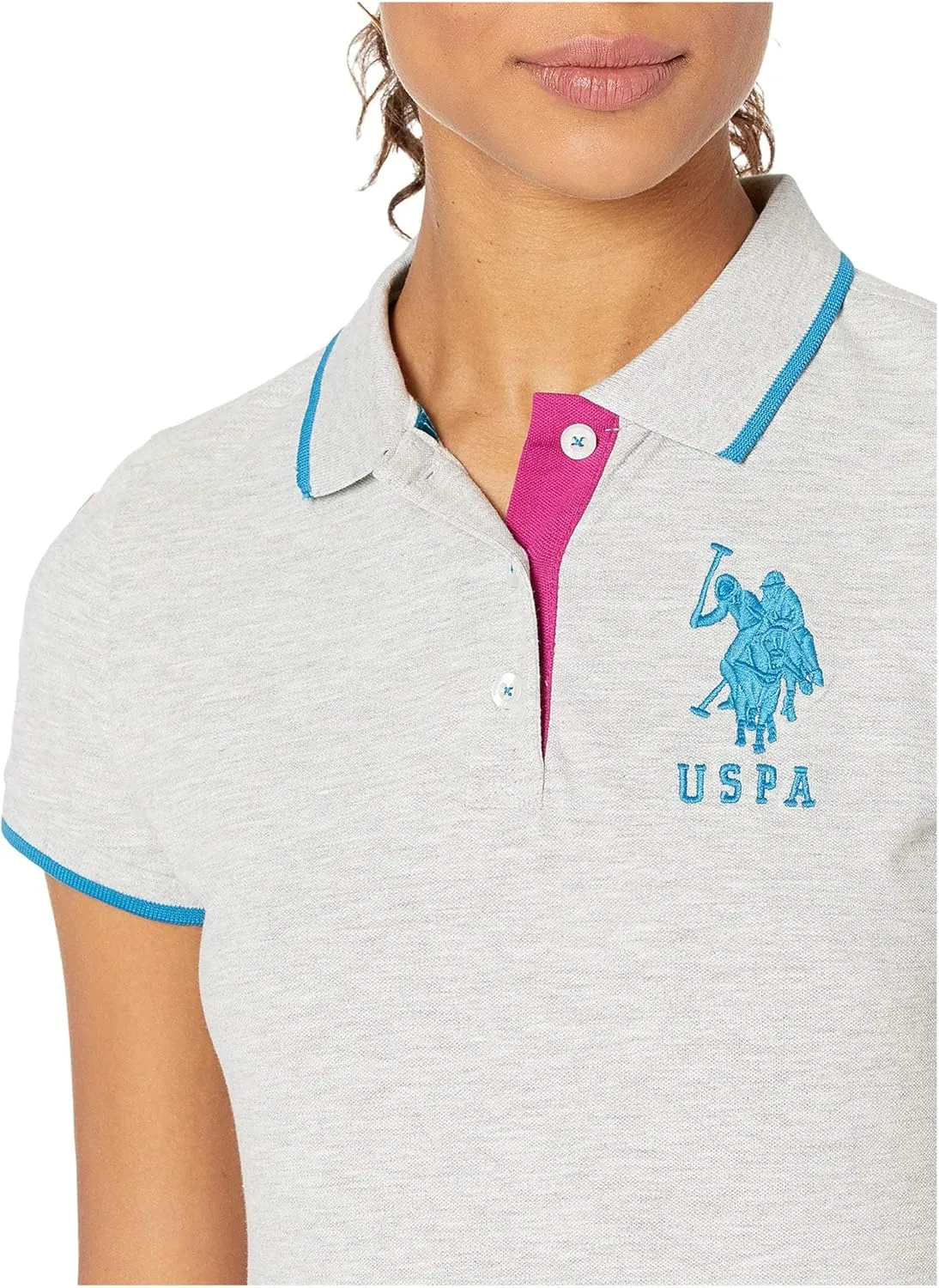 U.S. Polo Assn. Women's Triple Crown Short Sleeve Stretch Pique Polo Shirt